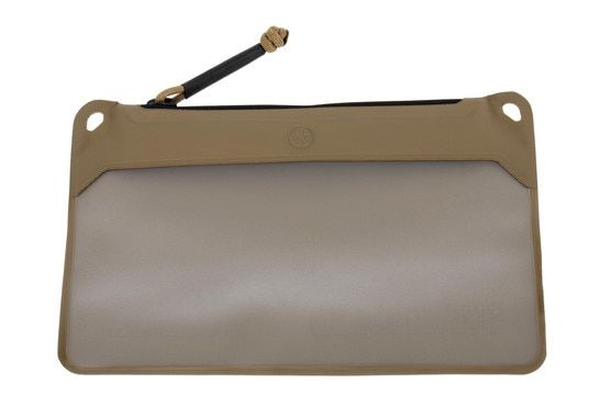 The Magpul small DAKA FDE window pouch features YKK zippers and is made from a polymer fabric